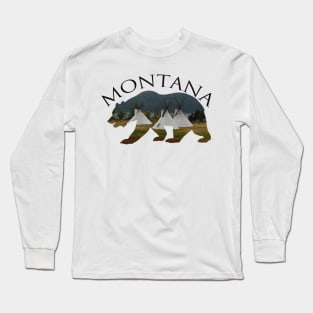 Montana - Grizzly and Teepees Long Sleeve T-Shirt